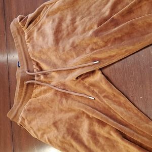 Gap tan velour velvet flare joggers